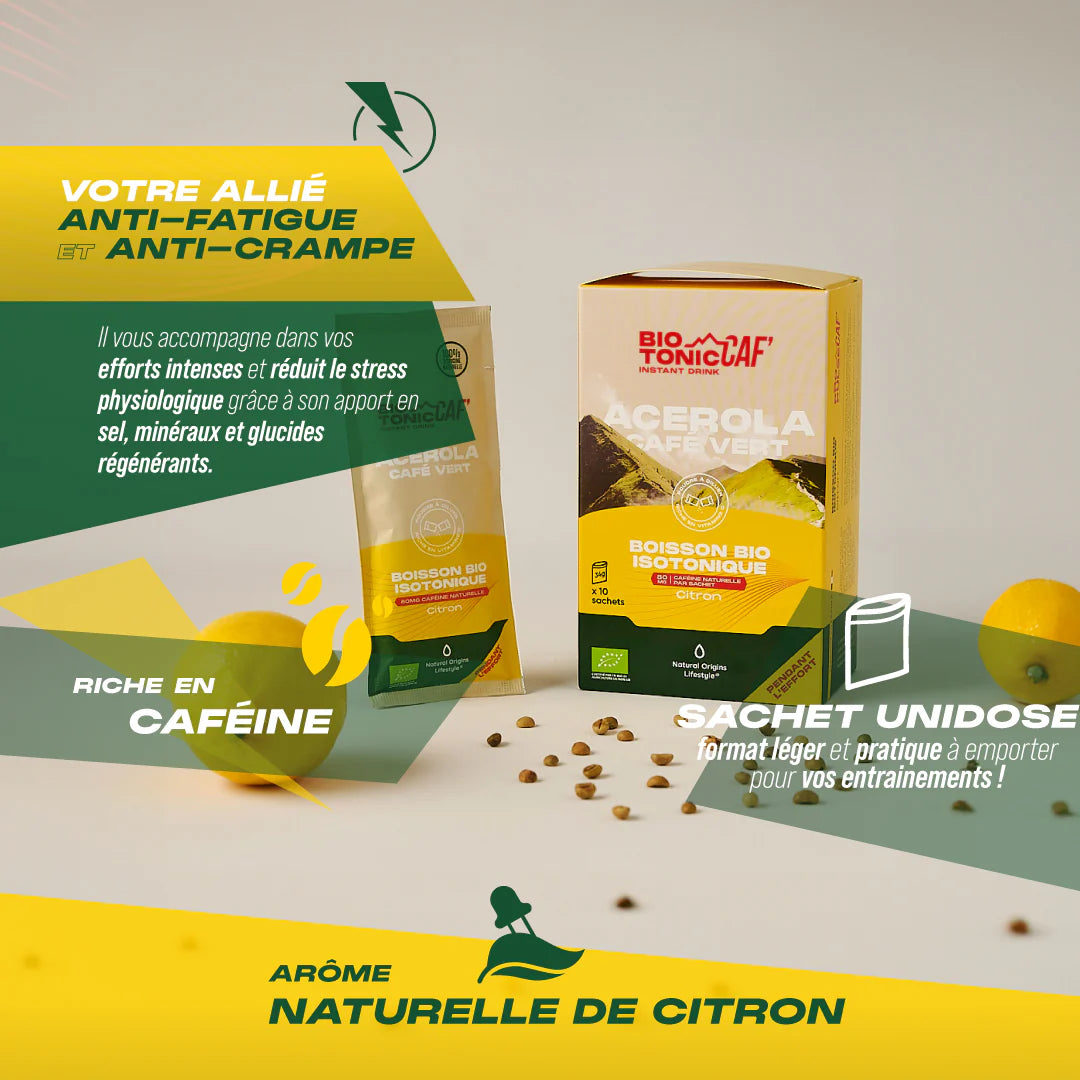 BioTonic Caf : LA Boisson Énergétique Isotonique Bio 100% Naturelle version caféine - Natural Origins